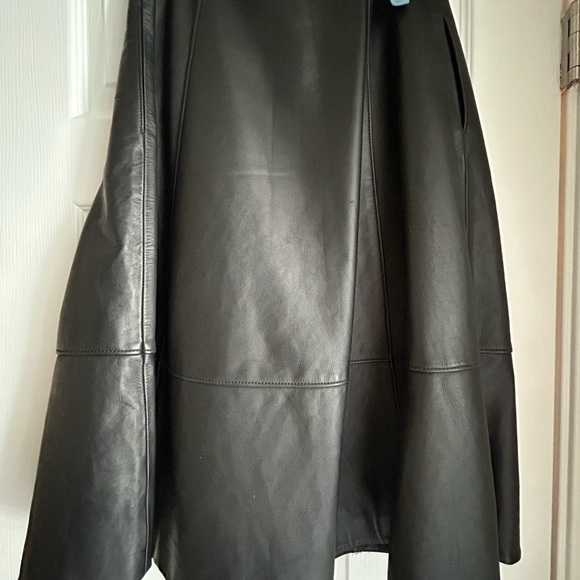Tibi Black Leather Full Skirt - Picture 2 of 3